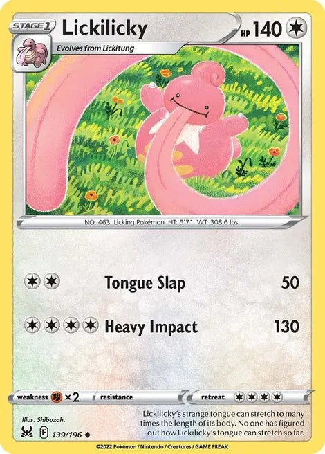 Pokemon TCG - LOST ORIGIN - 139/196 - LICKILICKY - Uncommon