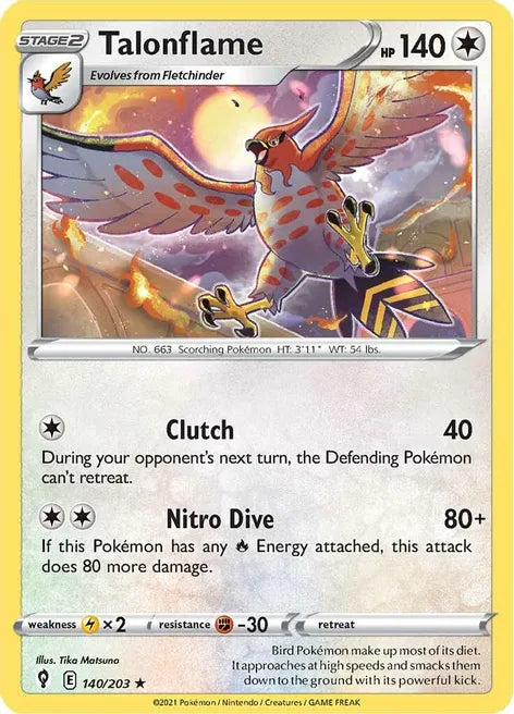 Pokemon TCG - EVOLVING SKIES - 140/203 - TALONFLAME - Rare