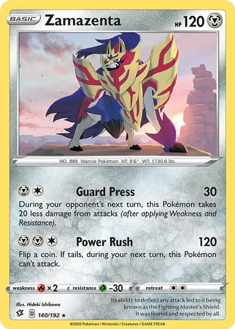 Pokemon TCG - REBEL CLASH - 140/192 - ZAMAZENTA - Rare