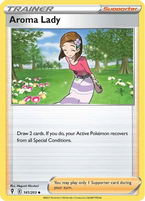 Pokemon TCG - EVOLVING SKIES - 141/203 - AROMA LADY - Trainer