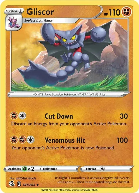 Pokemon TCG - FUSION STRIKE - 141/264 - GLISCOR - Uncommon