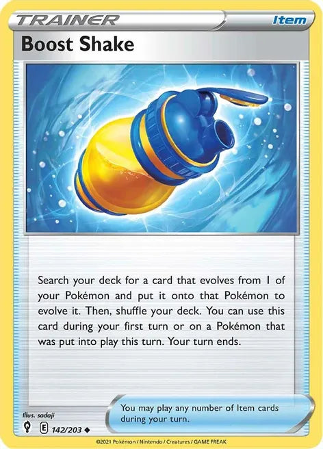 Pokemon TCG - EVOLVING SKIES - 142/203 - BOOST SHAKE - Trainer