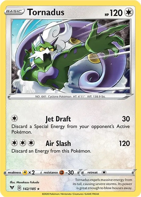 Pokemon TCG - VIVID VOLTAGE - 142/185 - TORNADUS - Holographic - Rare