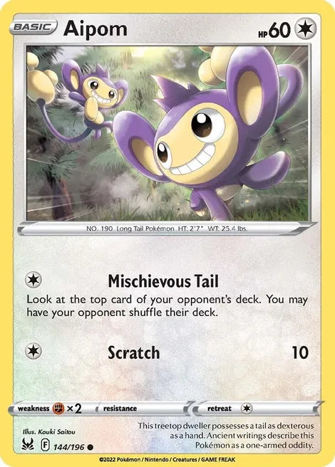 Pokemon TCG - LOST ORIGIN - 144/196 - AIPOM - Common