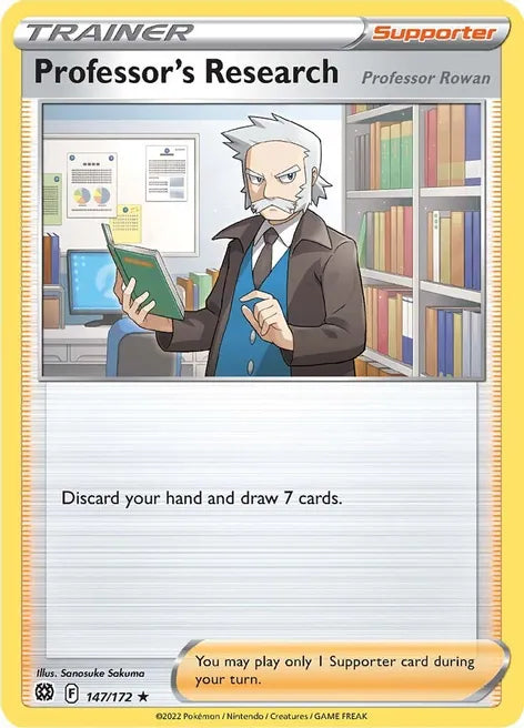 Pokemon TCG - BRILLIANT STARS - 147/172 - PROFESSOR`S RESEARCH - Holographic - Trainer