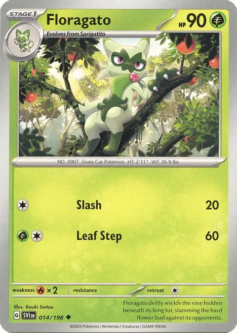 Pokemon TCG - SCARLET & VIOLET - 014/198 - FLORAGATO - Uncommon