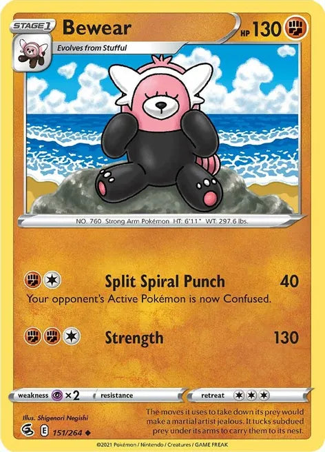 Pokemon TCG - FUSION STRIKE - 151/264 - BEWEAR - Uncommon