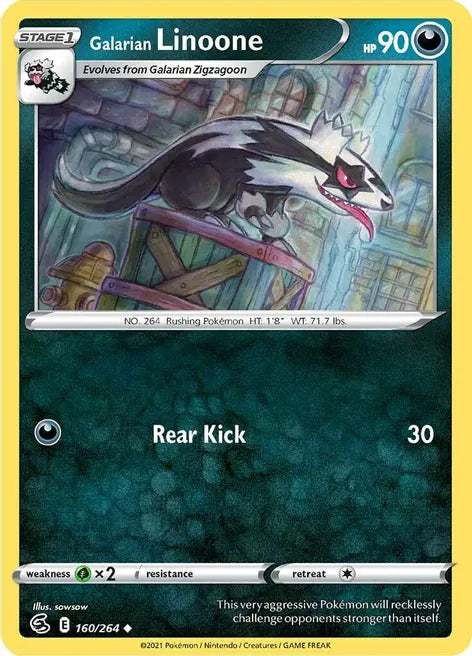 Pokemon TCG - FUSION STRIKE - 160/264 - GALARIAN LINOONE - Uncommon