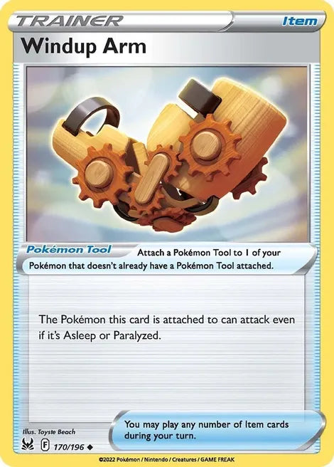 Pokemon TCG - LOST ORIGIN - 170/196 - WINDUP ARM - Trainer