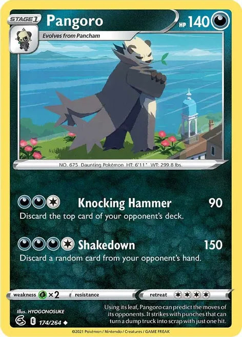 Pokemon TCG - FUSION STRIKE - 174/264 - PANGORO - Reverse Holo - Uncommon