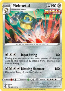 Pokemon TCG - FUSION STRIKE - 189/264 - MELMETAL - Holographic - Rare