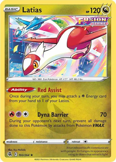 Pokemon TCG - FUSION STRIKE - 193/264 - LATIAS - Reverse Holo - Rare