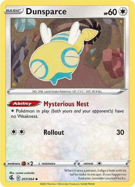 Pokemon TCG - FUSION STRIKE - 207/264 - DUNSPARCE - Uncommon