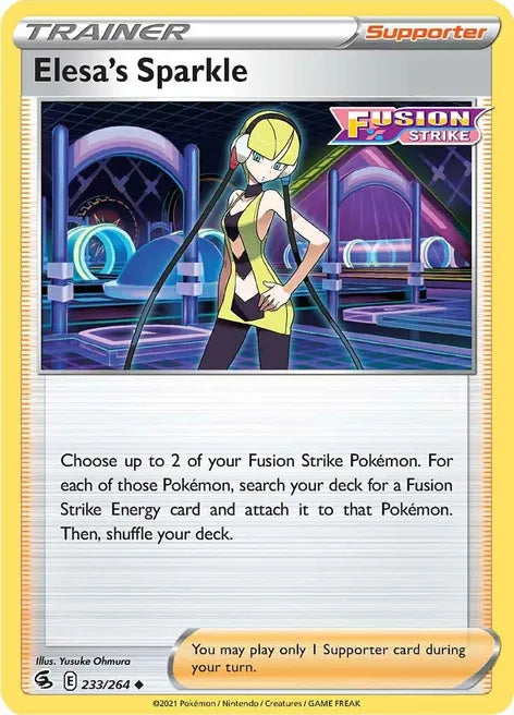 Pokemon TCG - FUSION STRIKE - 233/264 - ELESA`S SPARKLE - Reverse Holo - Trainer