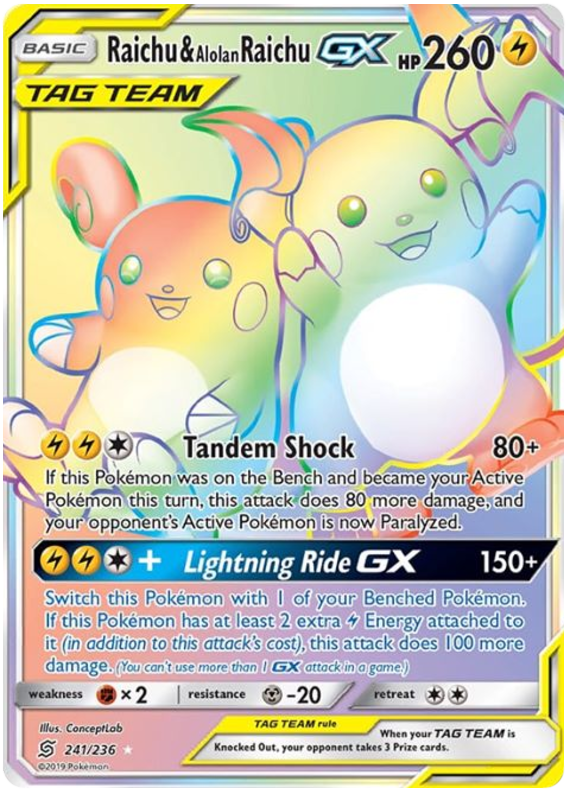 Unified Minds Raichu & Alolan Raichu GX