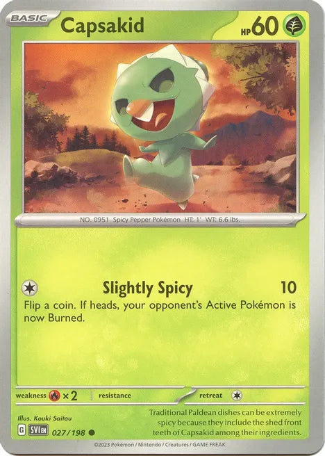 Pokemon TCG - SCARLET & VIOLET - 027/198 - CAPSAKID - Common