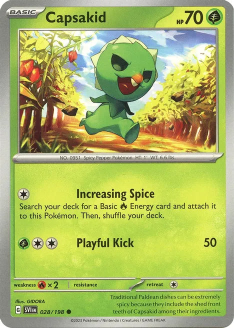 Pokemon TCG - SCARLET & VIOLET - 028/198 - CAPSAKID - Common