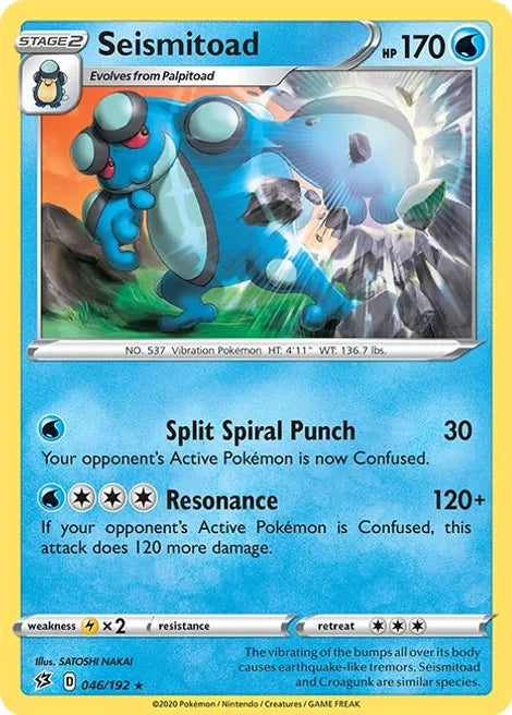 Pokemon TCG - REBEL CLASH - 046/192 - SEISMITOAD - Rare