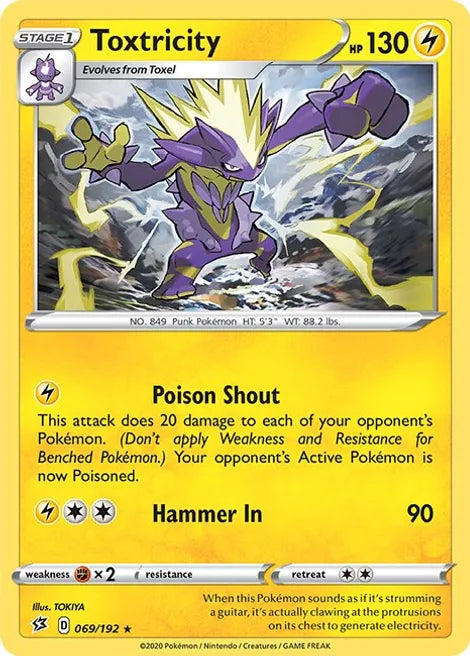 Pokemon TCG - REBEL CLASH - 069/192 - TOXTRICITY - Rare