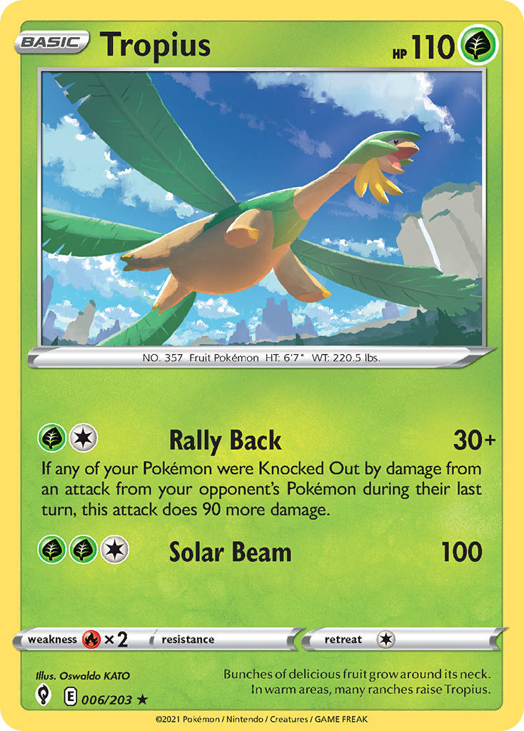 Pokemon TCG - TROPIUS - 6/203 - EVOLVING SKIES - RARE