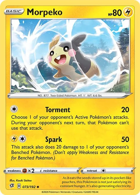 Pokemon TCG - REBEL CLASH - 073/192 - MORPEKO - Uncommon